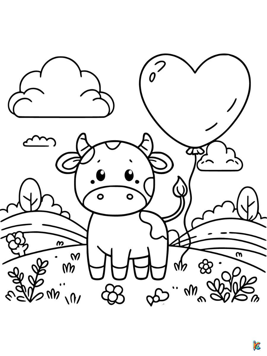 cute cow coloring page