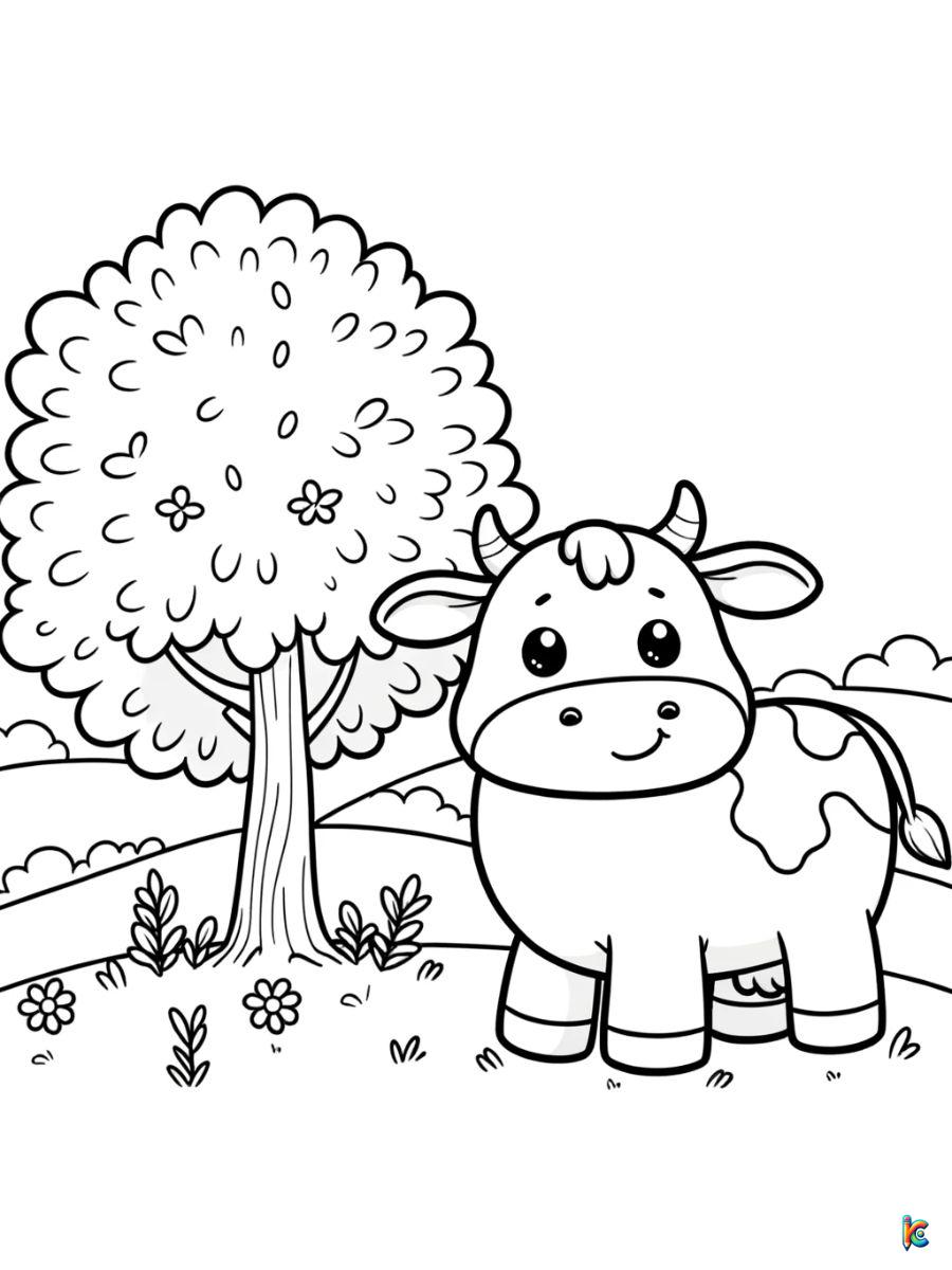 cute cow coloring pages free