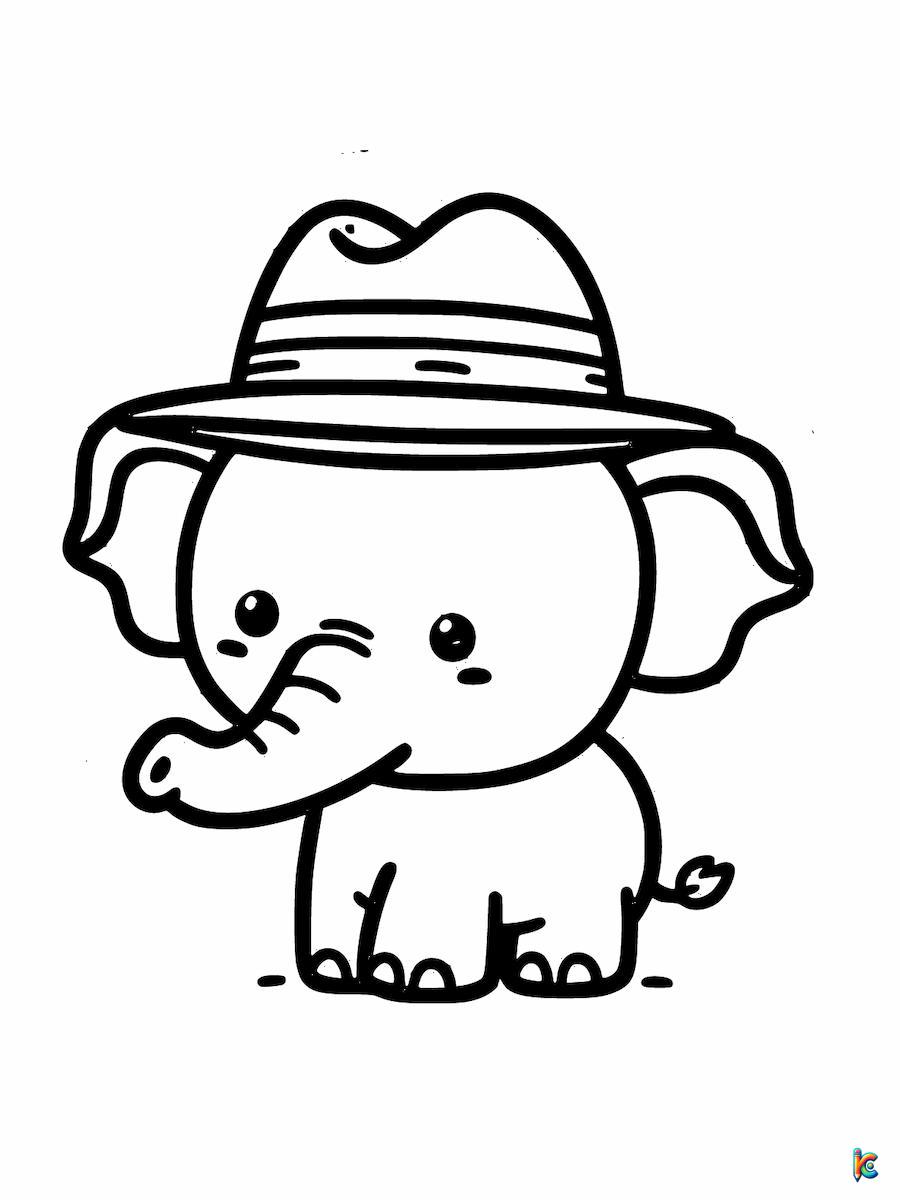 cute elephant coloring pages for kids