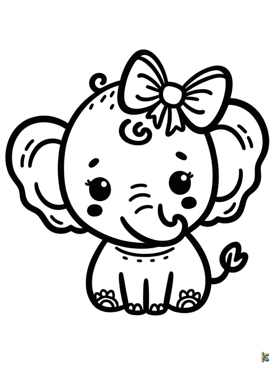 cute elephant coloring pages