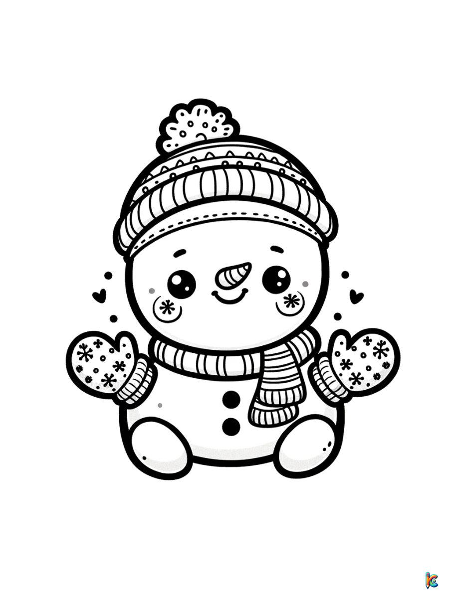 cute snowman coloring page