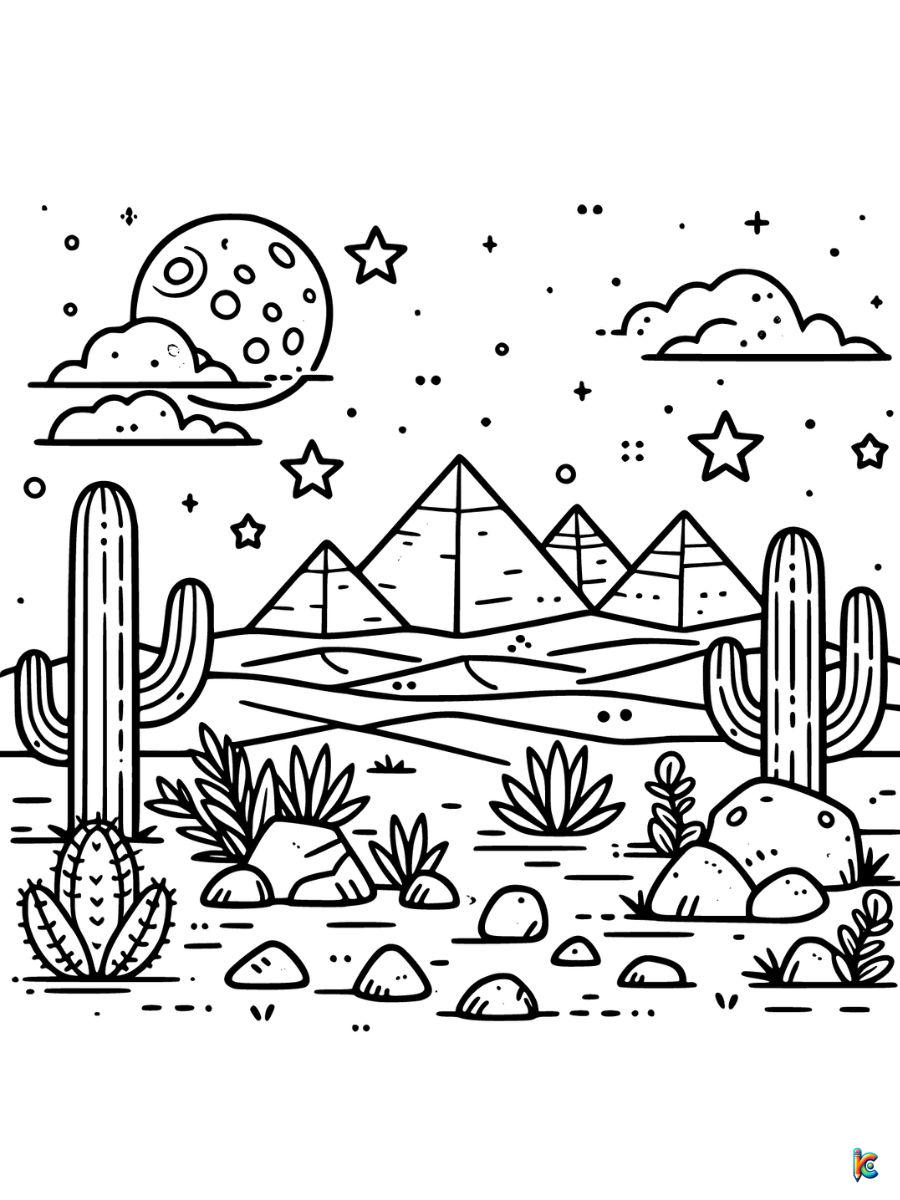 desert landscape coloring pages free