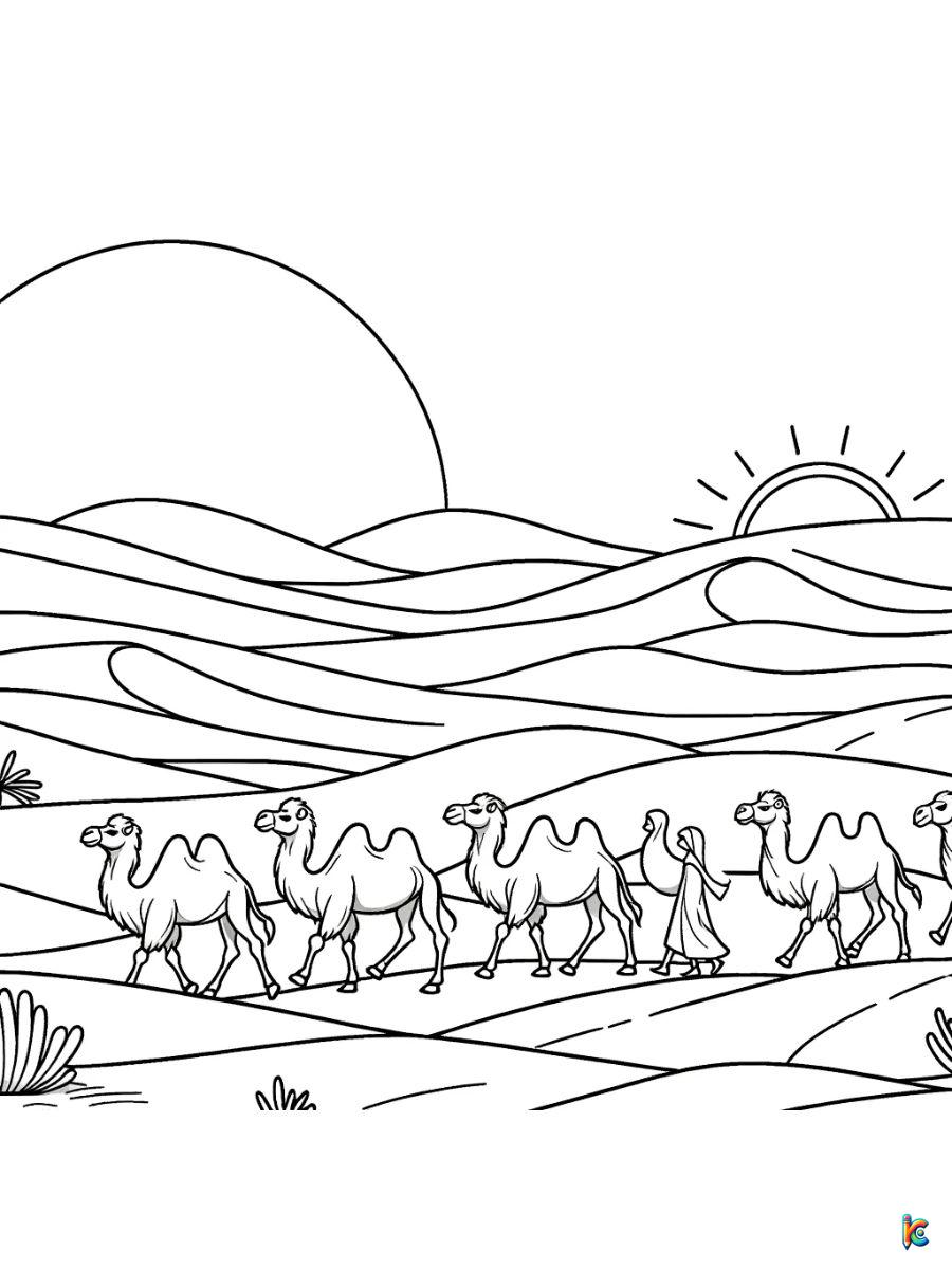 desert landscape coloring pages printable