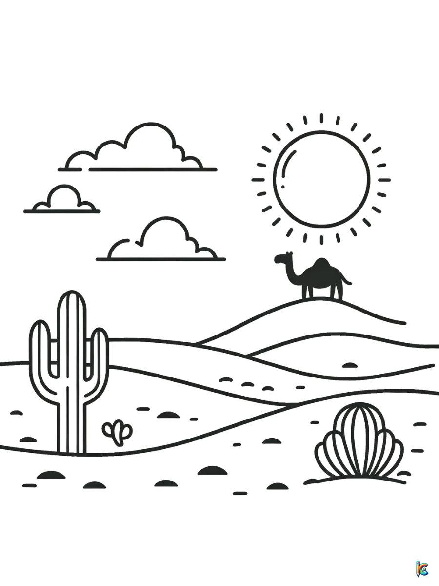 desert landscape coloring pages