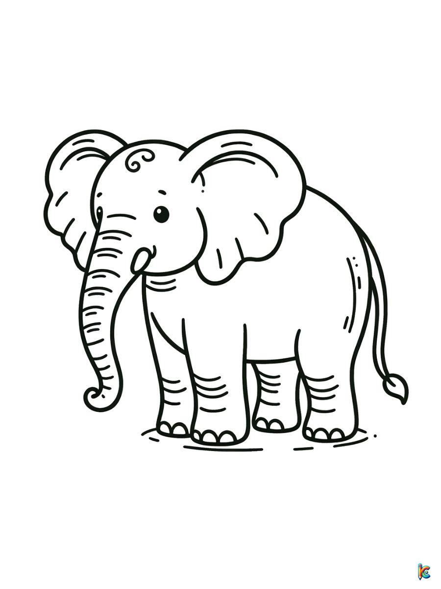 easy elephant coloring pages