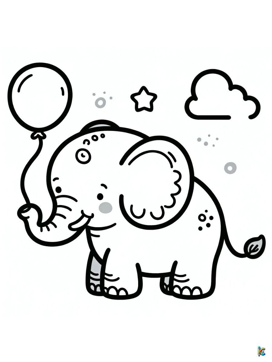 elephant printable coloring pages