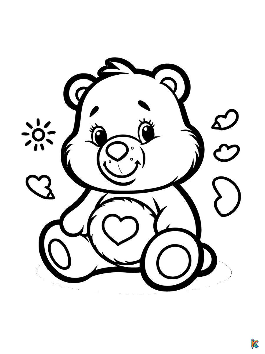 free printable care bear coloring pages