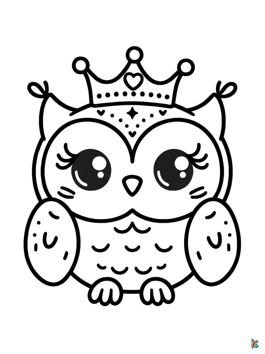 girly owl coloring pages free