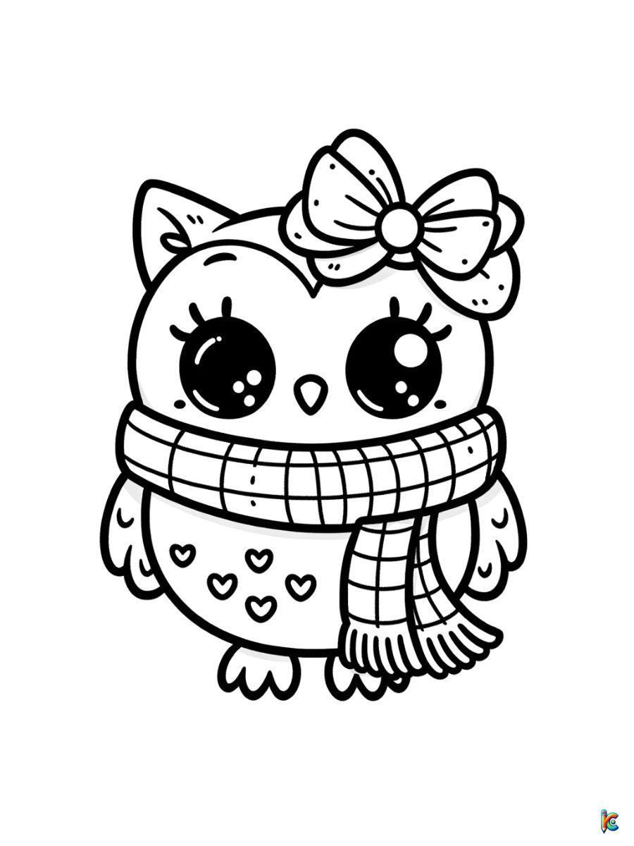 girly owl coloring pages printable
