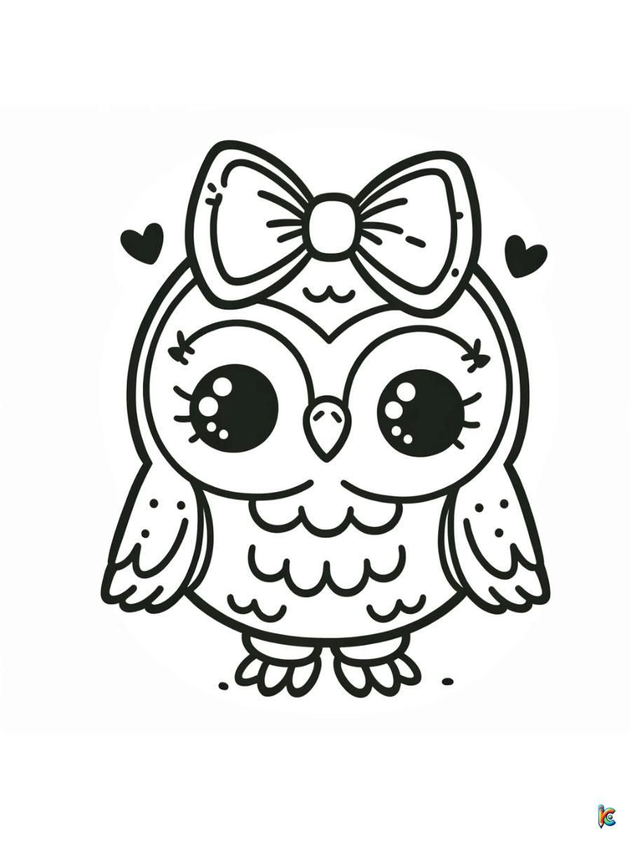 girly owl coloring pages