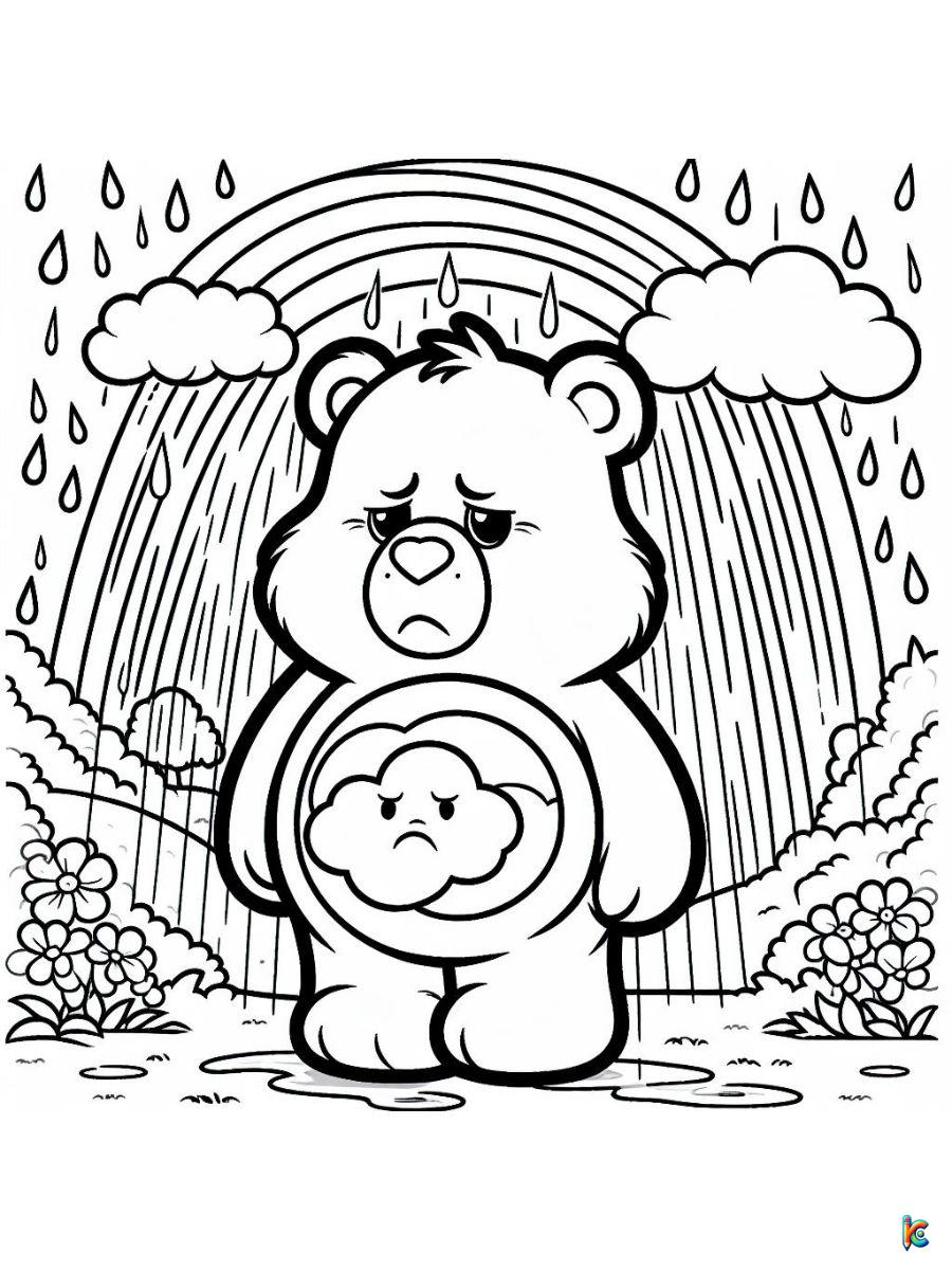 grumpy care bear coloring pages for kids