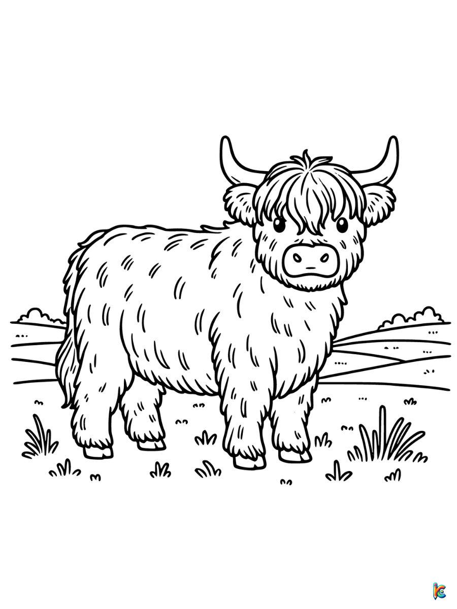 highland cow coloring pages free