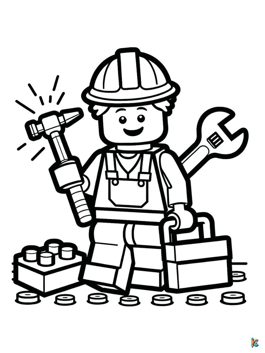 lego construction coloring page