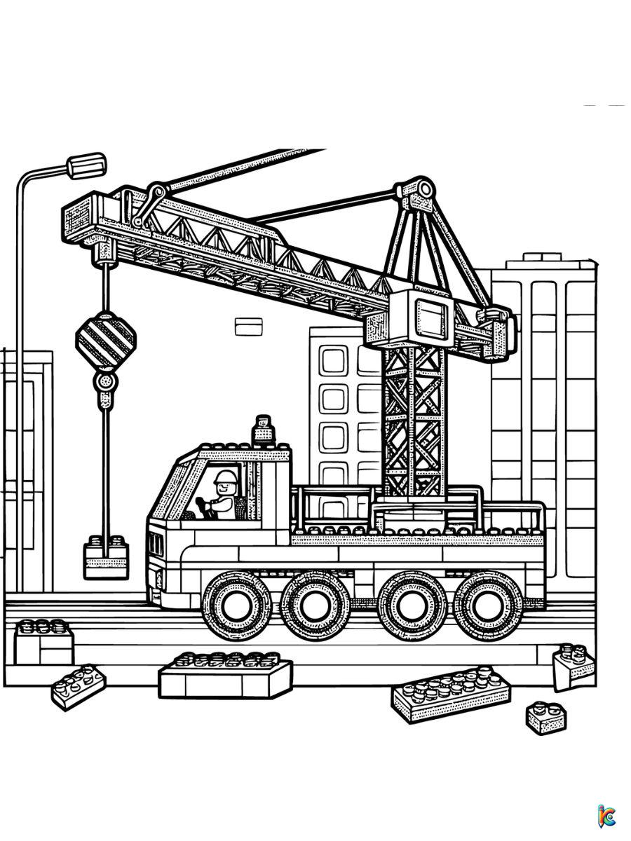 lego construction coloring pages free