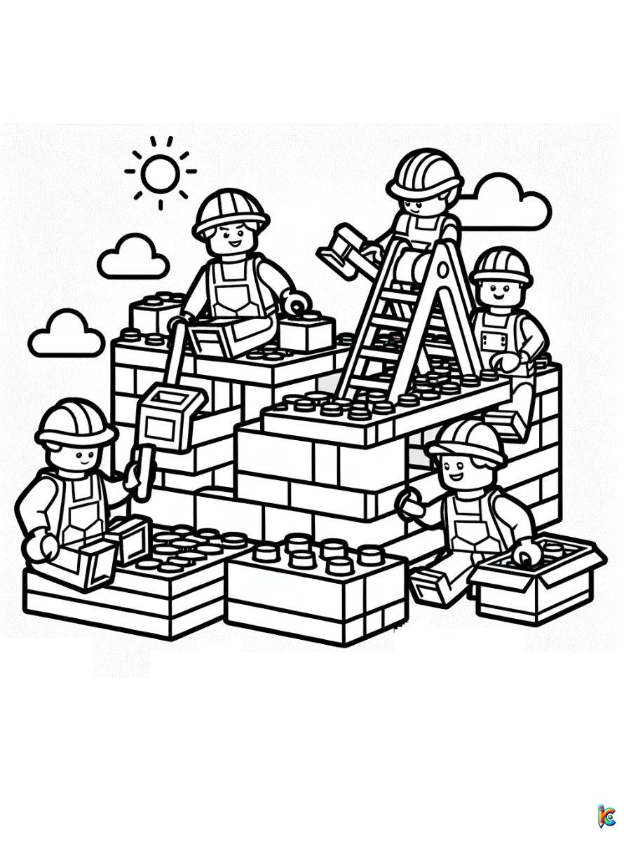 lego construction coloring pages