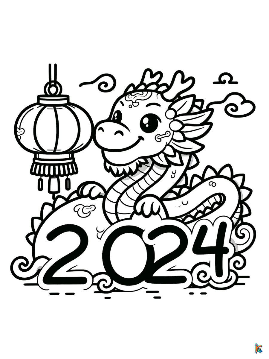 lunar new year 2024 coloring pages