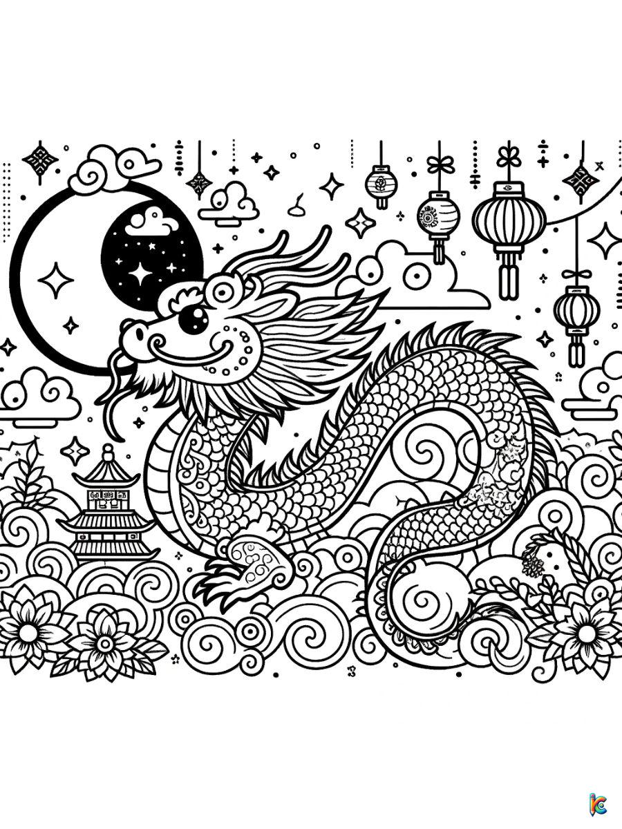 lunar new year coloring page 2024