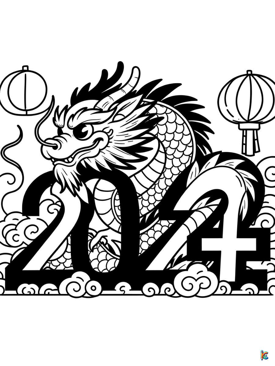lunar new year coloring pages 2024