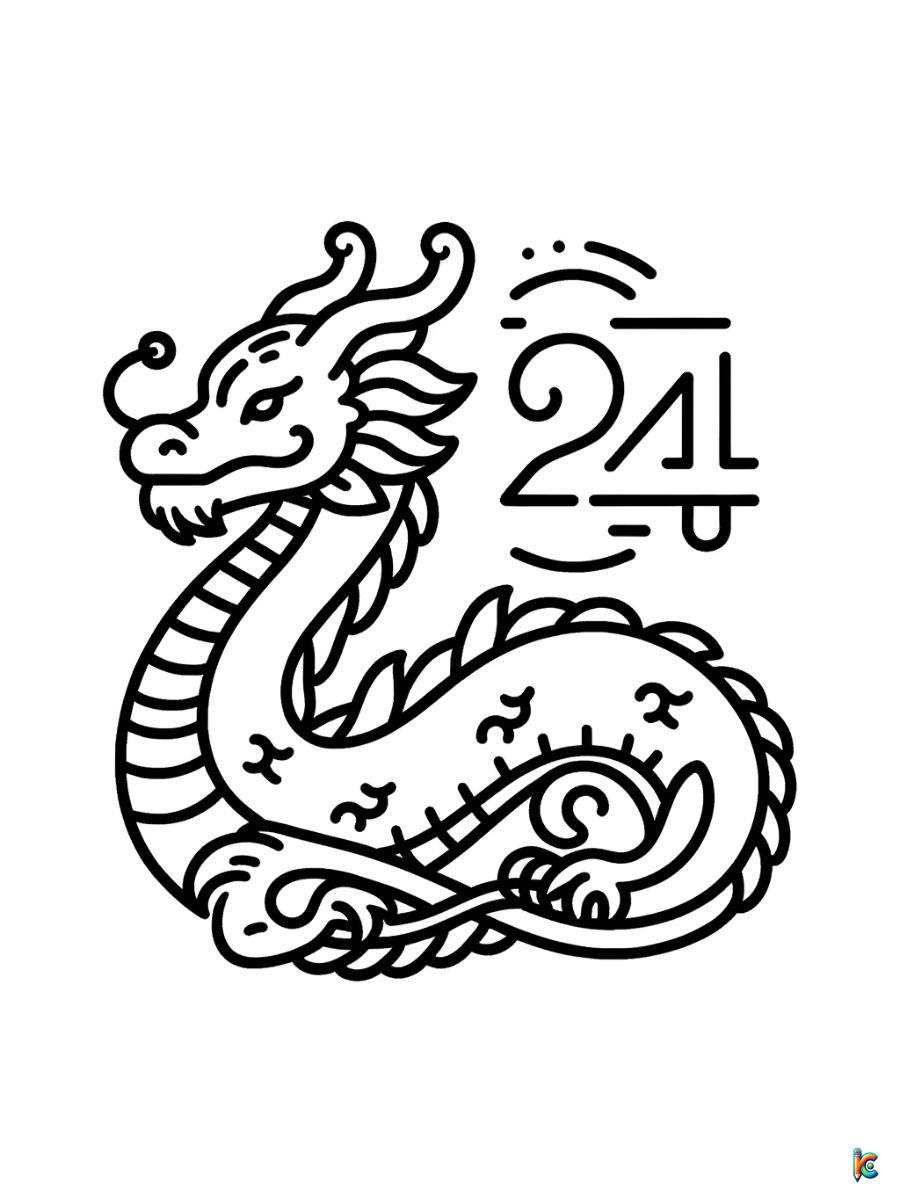 lunar new year coloring pages dragon
