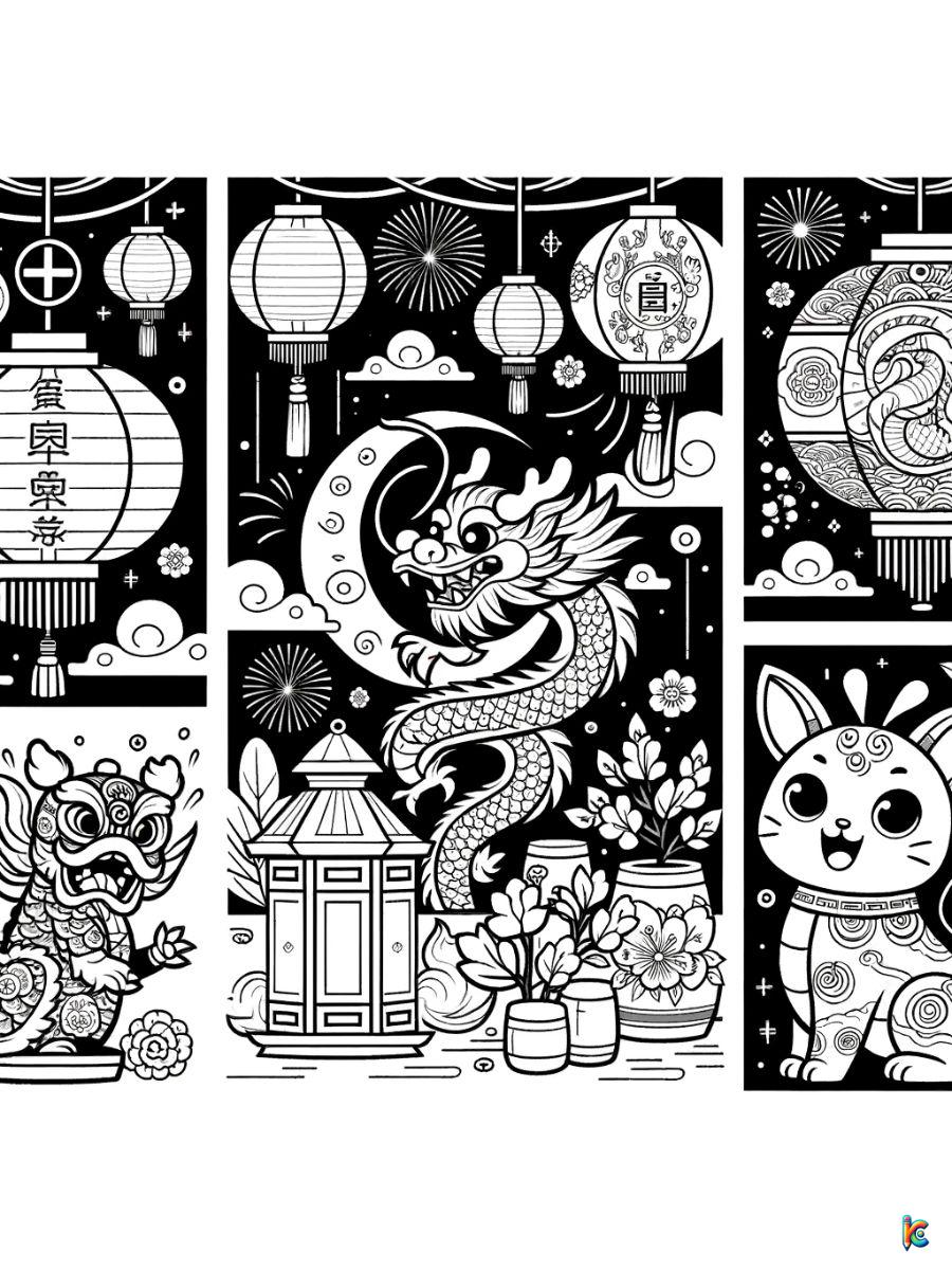 lunar new year coloring pages to print
