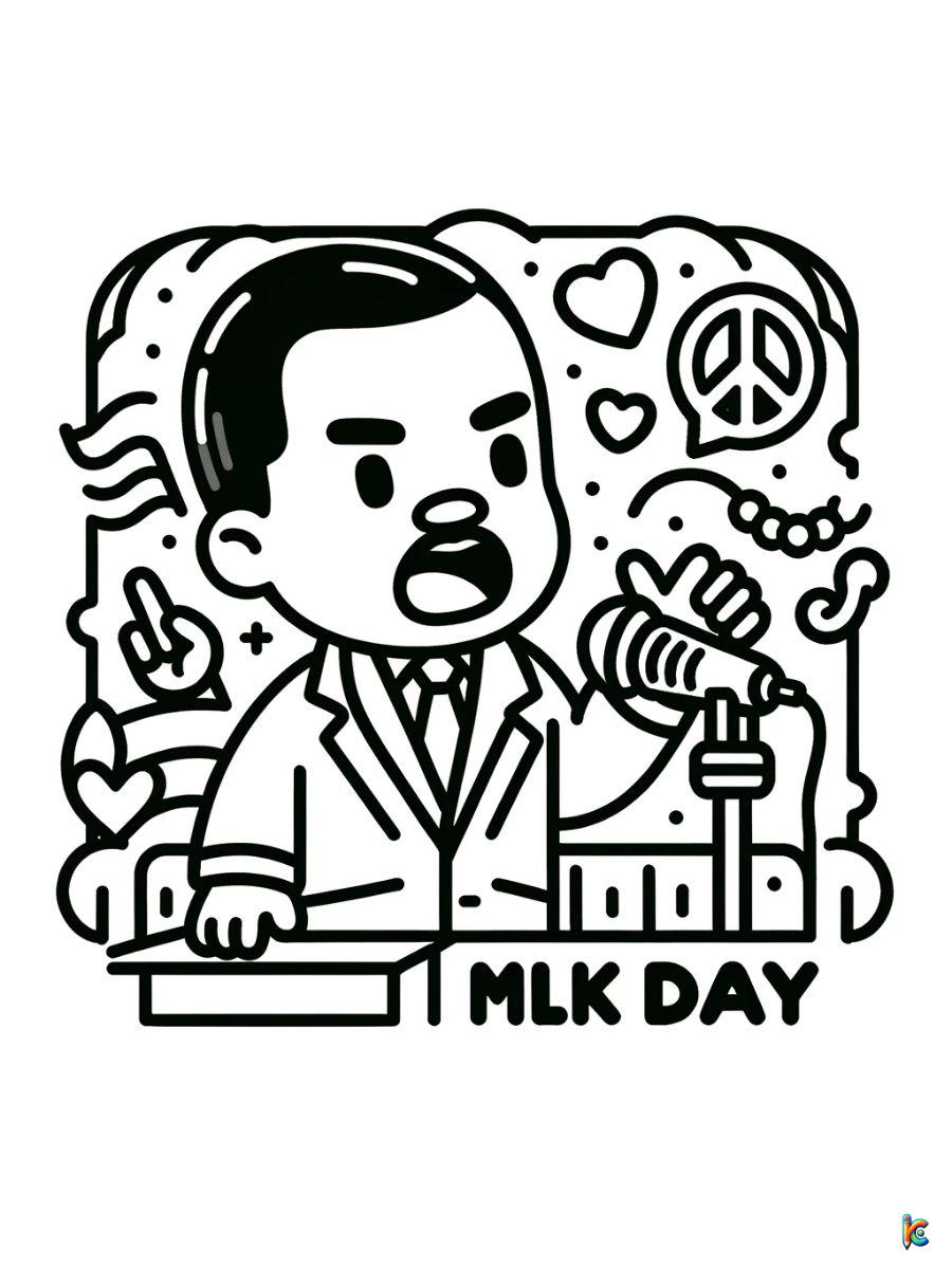 martin luther king jr day coloring pages