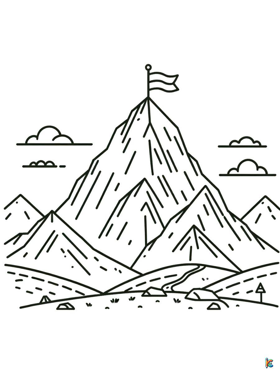 mountain landscape coloring pages to print