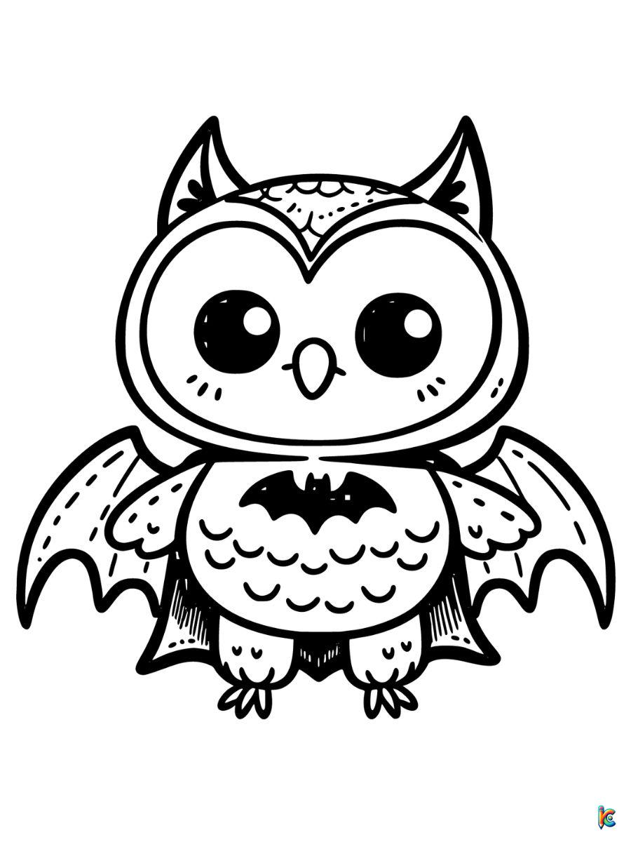 owl halloween coloring page