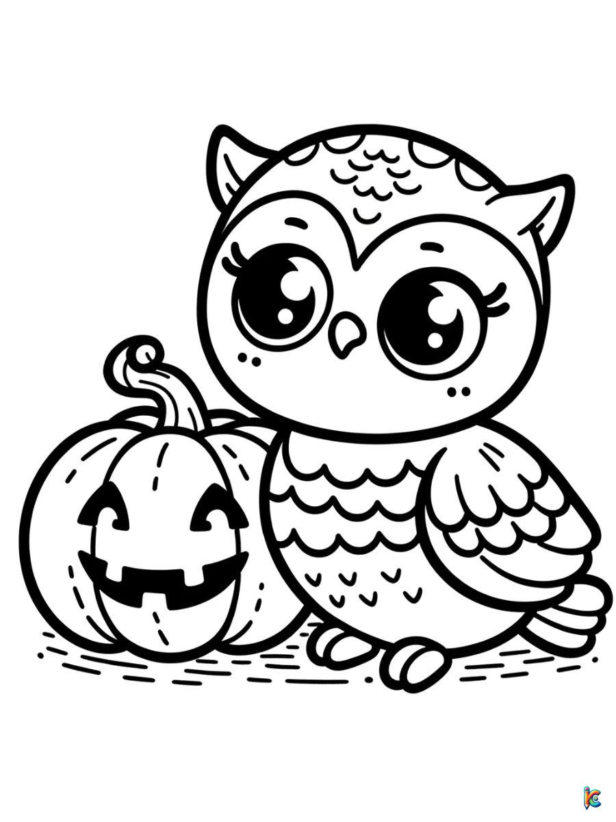 owl halloween coloring pages for kids