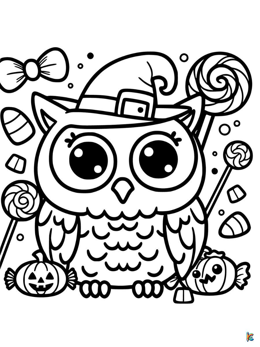 owl halloween coloring pages