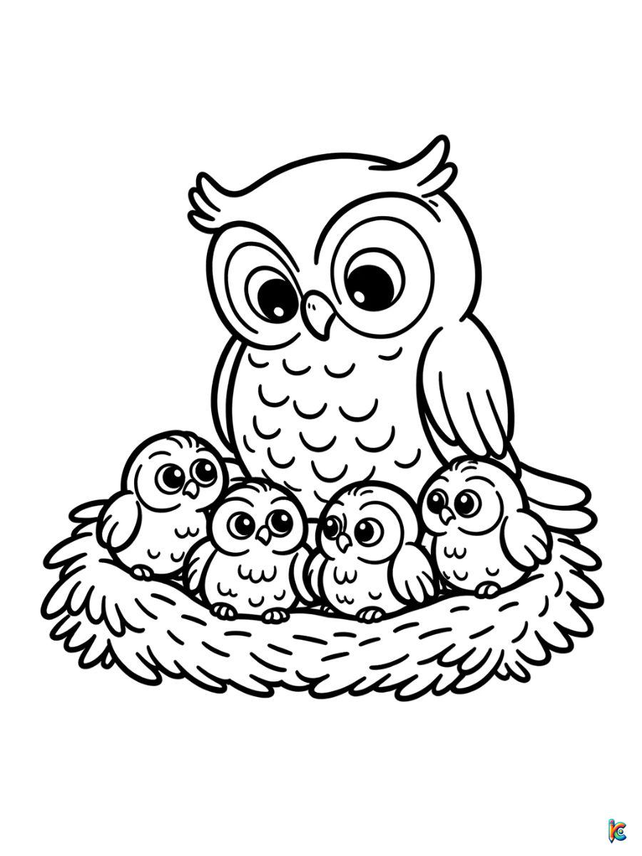 owls coloring pages