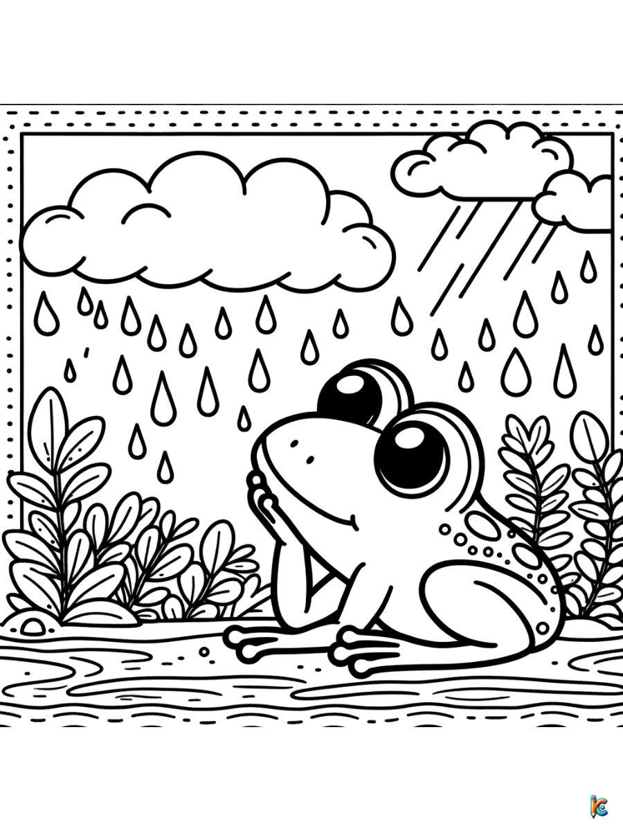 rainy day coloring pages cute