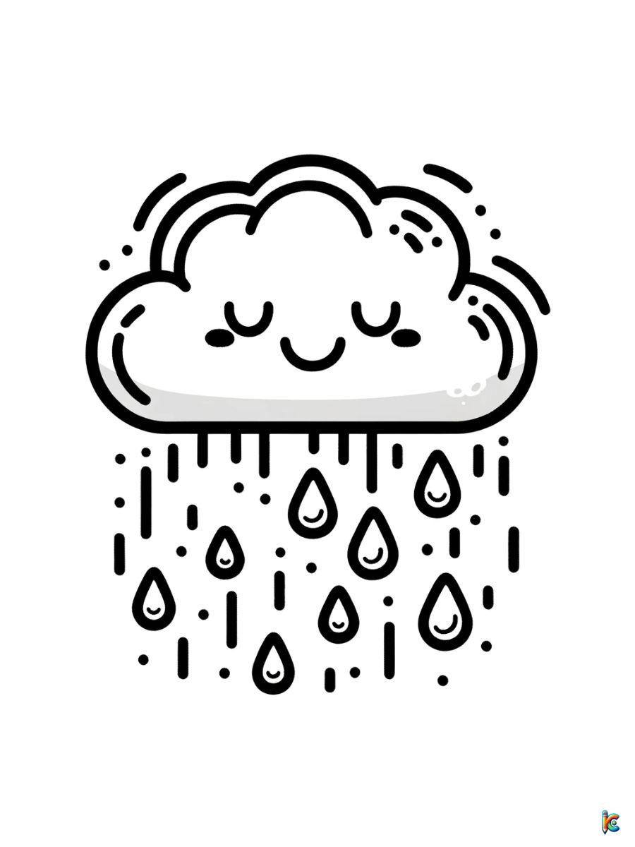 rainy day coloring pages easy