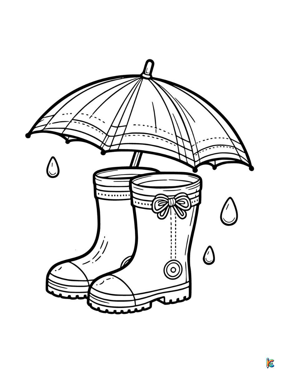 rainy day coloring pages simple
