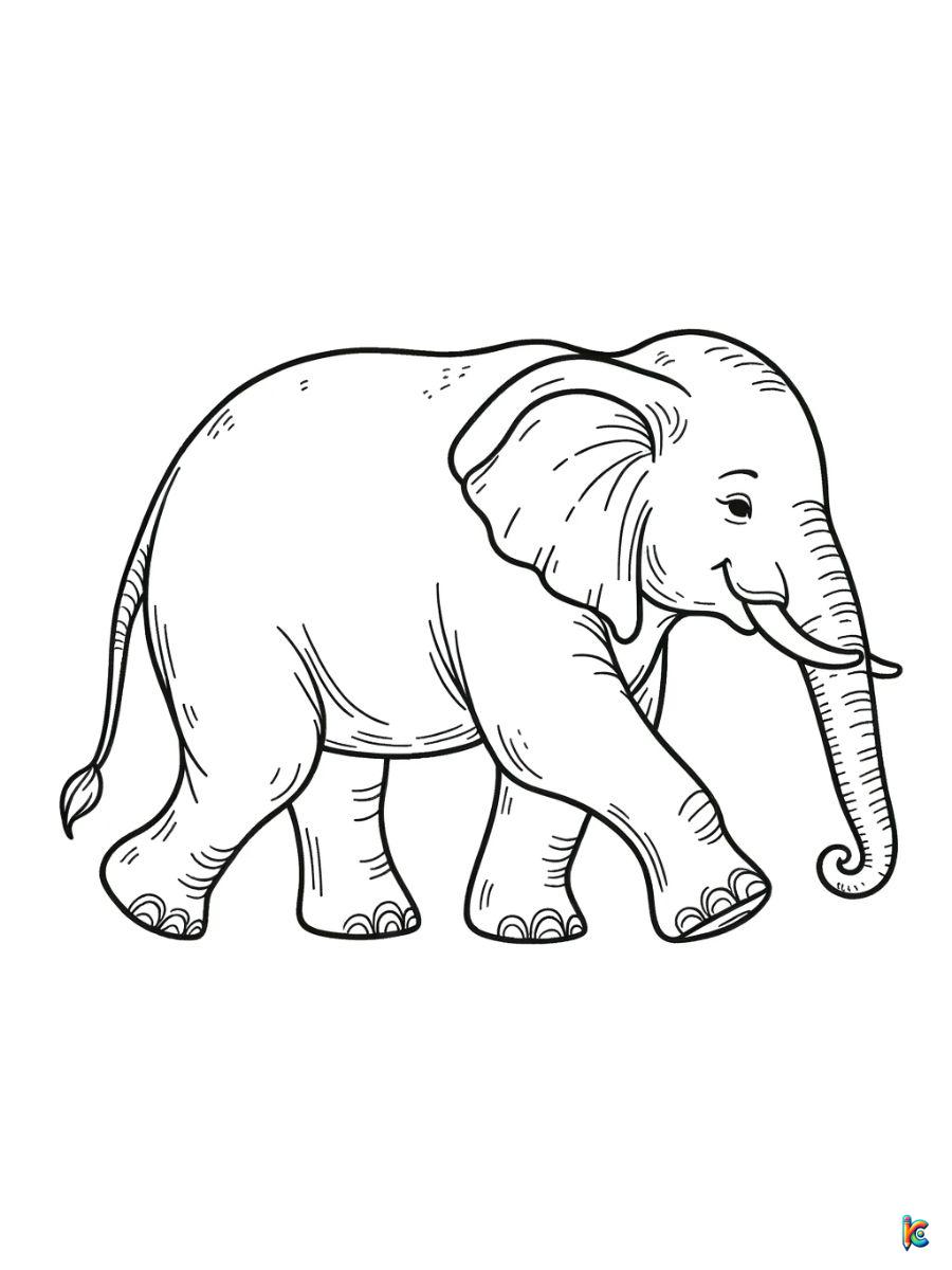 realistic elephant coloring pages for kids