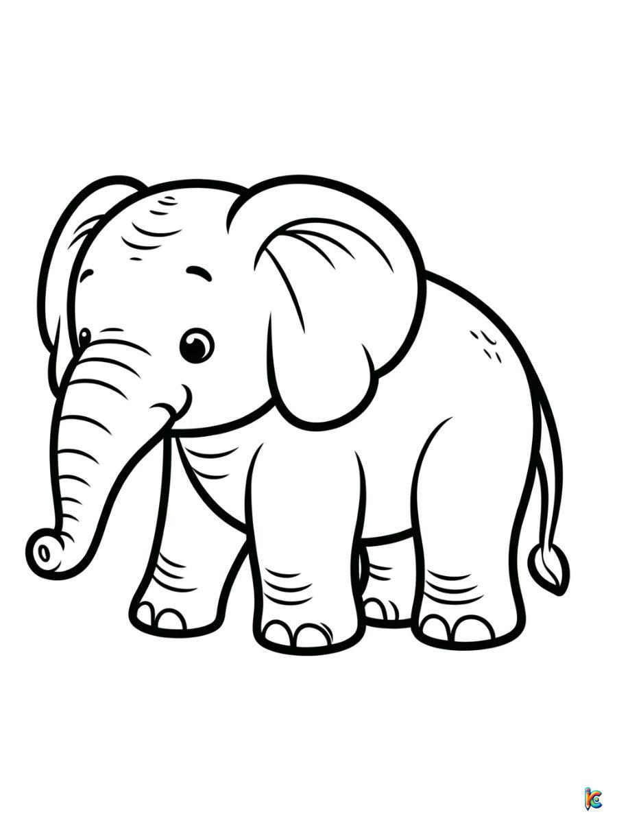realistic elephant coloring pages free