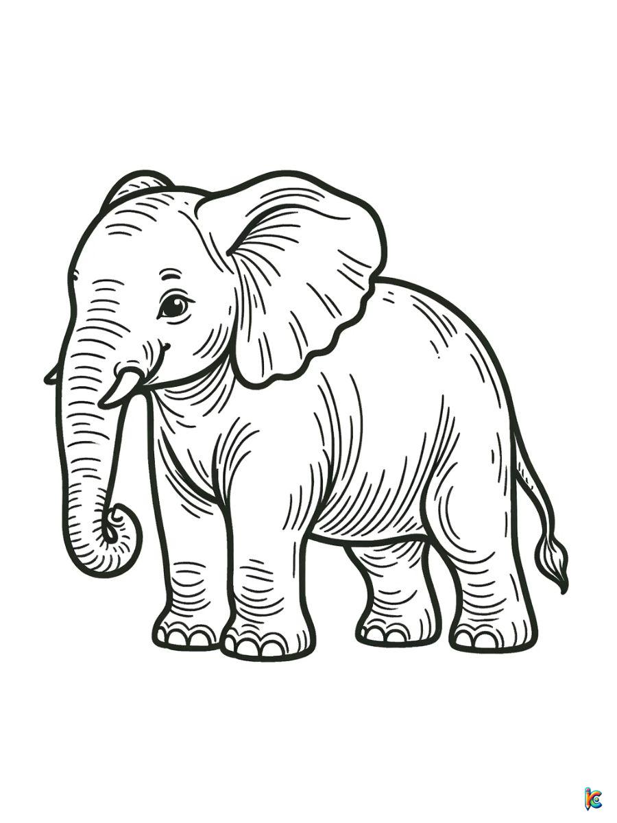 realistic elephant coloring pages to print