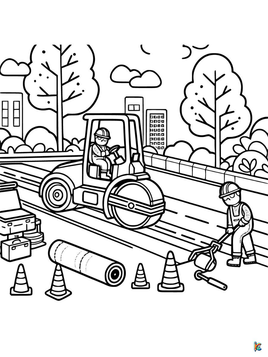 road construction coloring pages printable