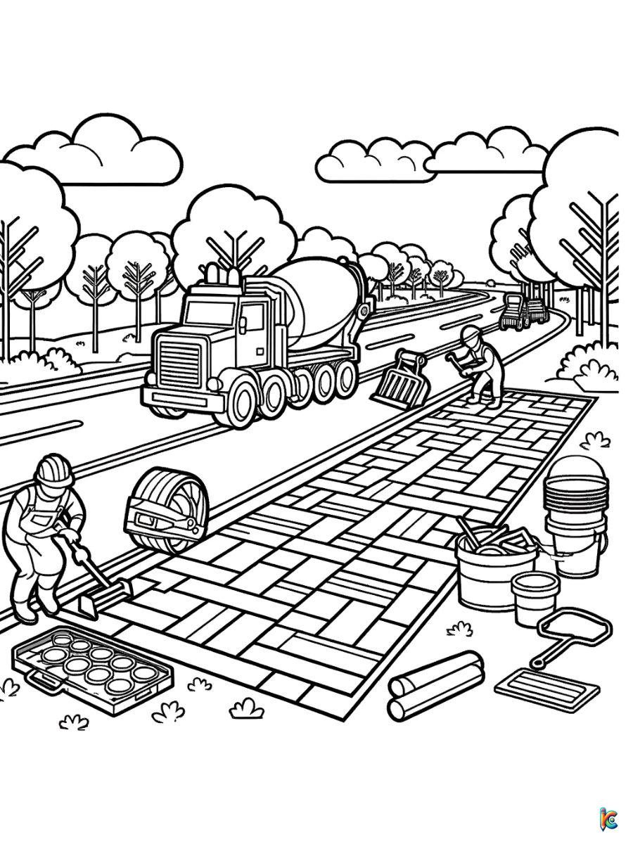 road construction coloring pages to print