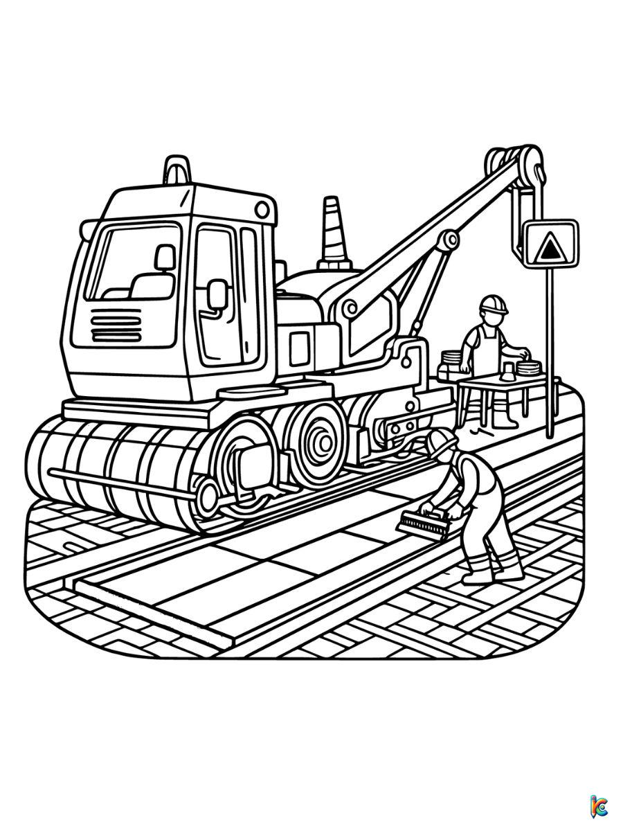 road construction coloring pages