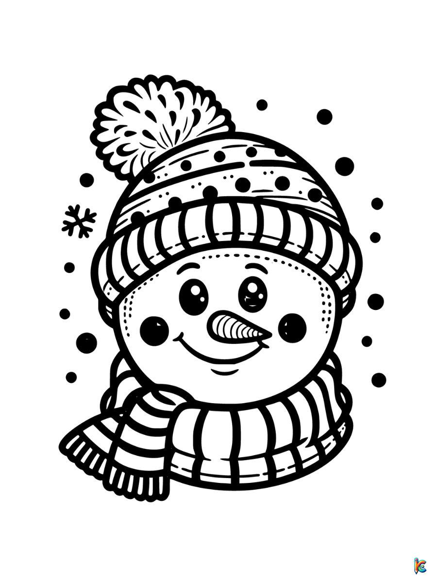 snowman head coloring page