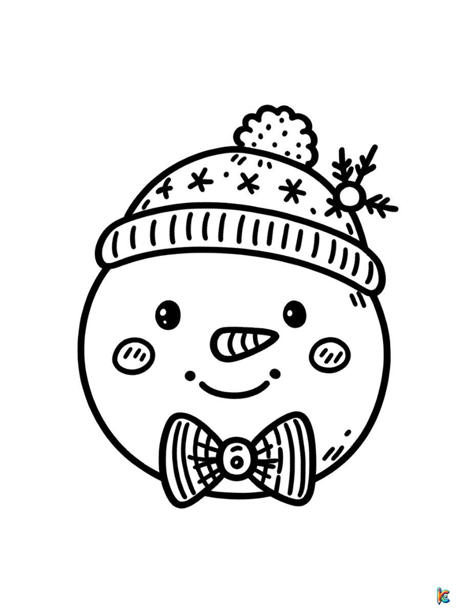 snowman head coloring pages free