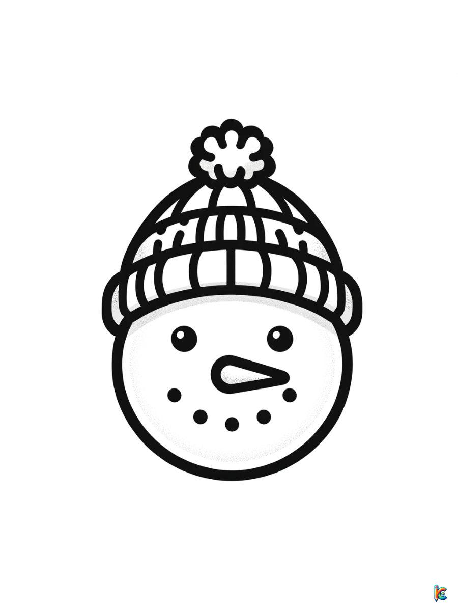 snowman head coloring pages printable