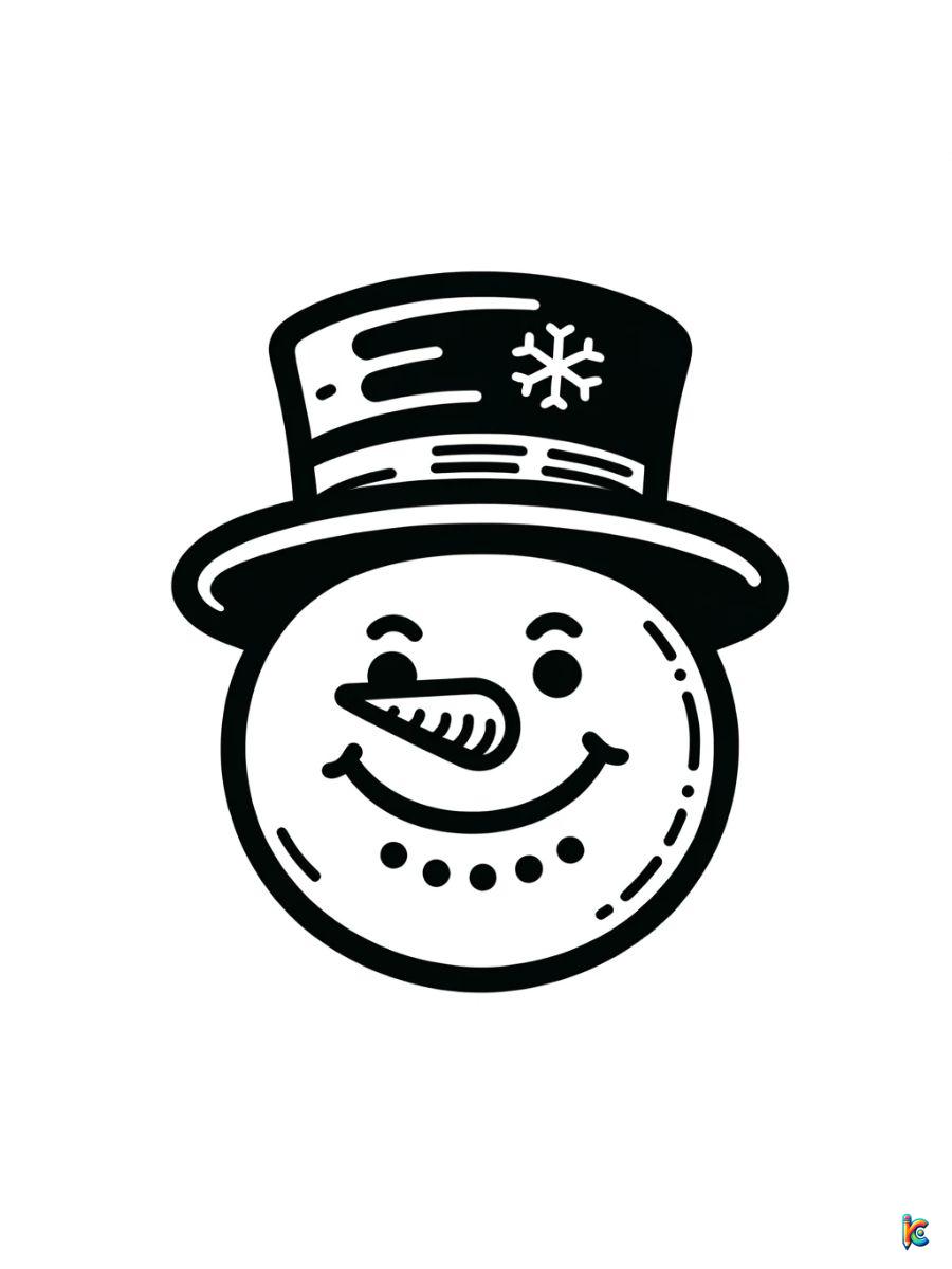 snowman head coloring pages to print