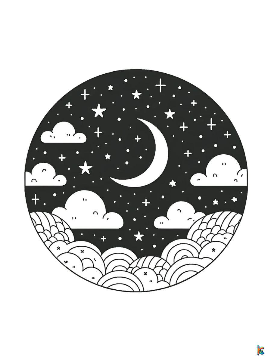 space aesthetic coloring pages