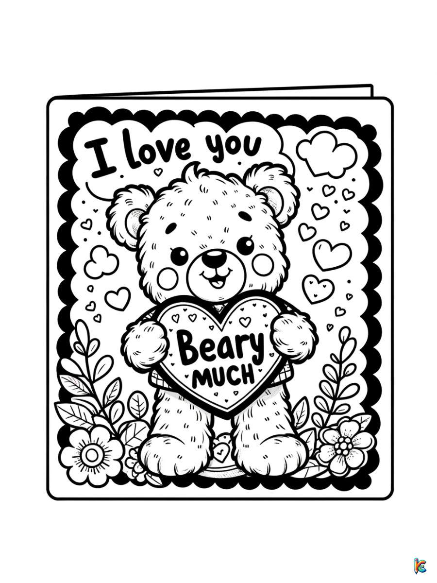 valentines day cards coloring page