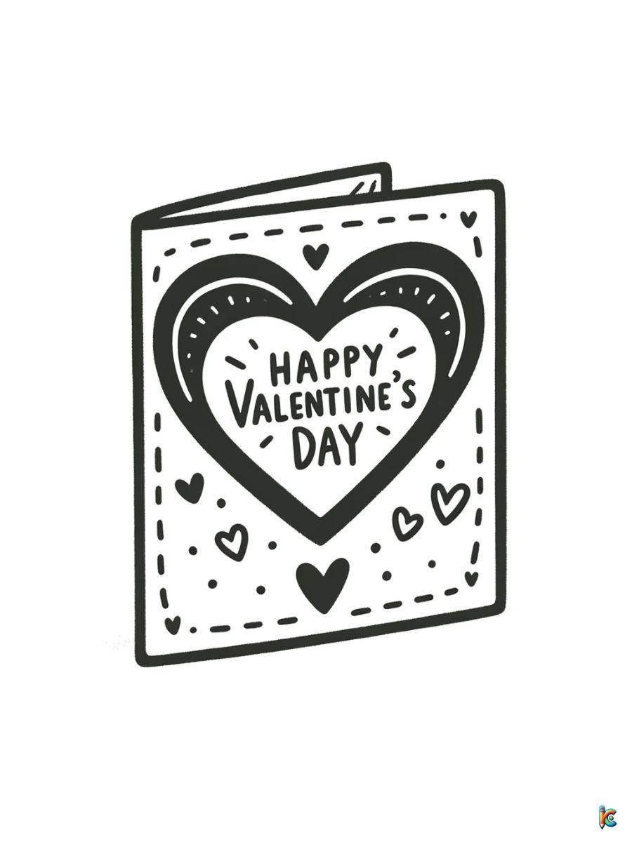 valentines day cards coloring pages