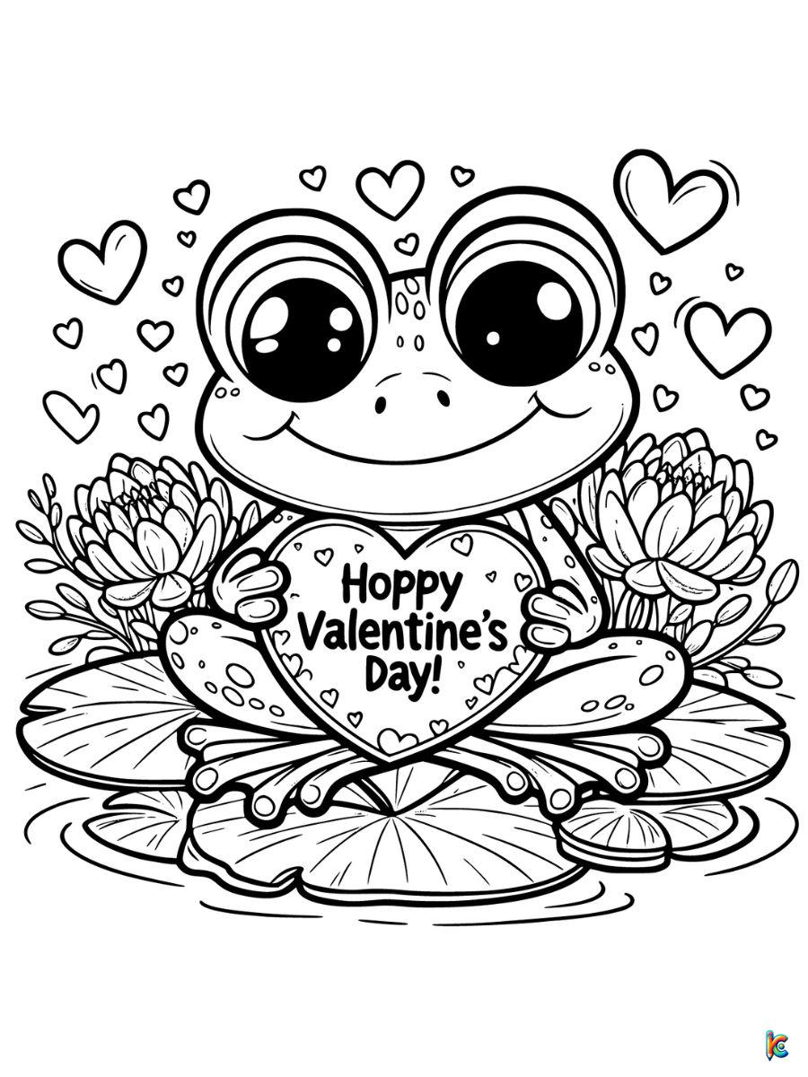 valentines day cartoon coloring pages for kids