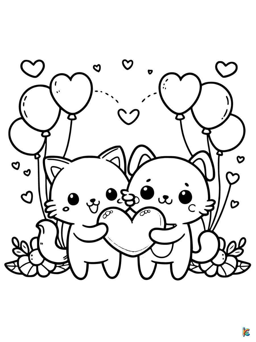 valentines day cartoon coloring pages