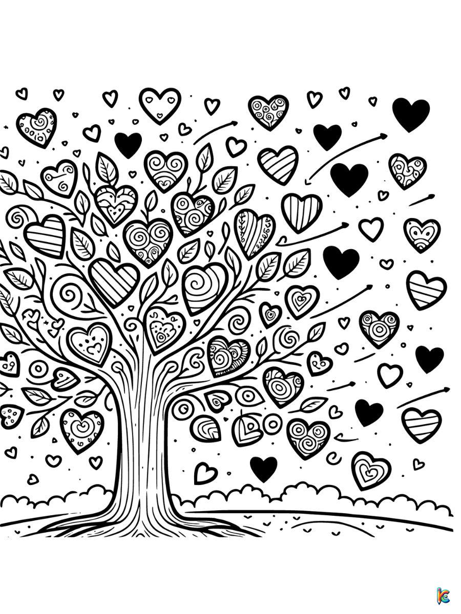 valentines day hearts coloring pages printable