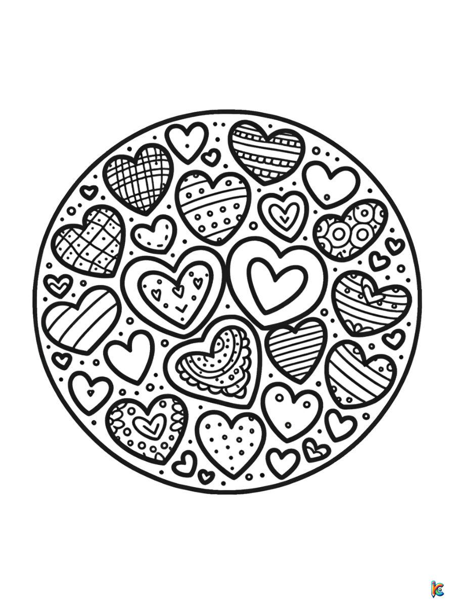 valentines day hearts coloring pages to print